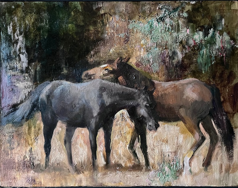 Лошадки. Холст. Масло.